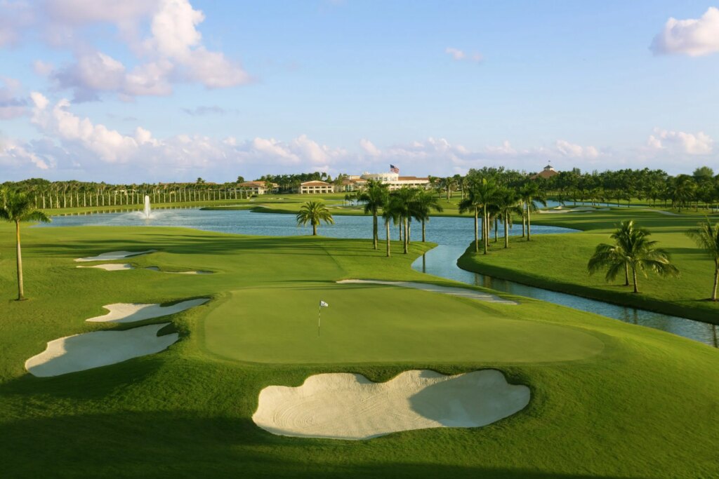 Hole 10 on the Blue Monster Golf Course at Trump National Doral Miami in Florida
