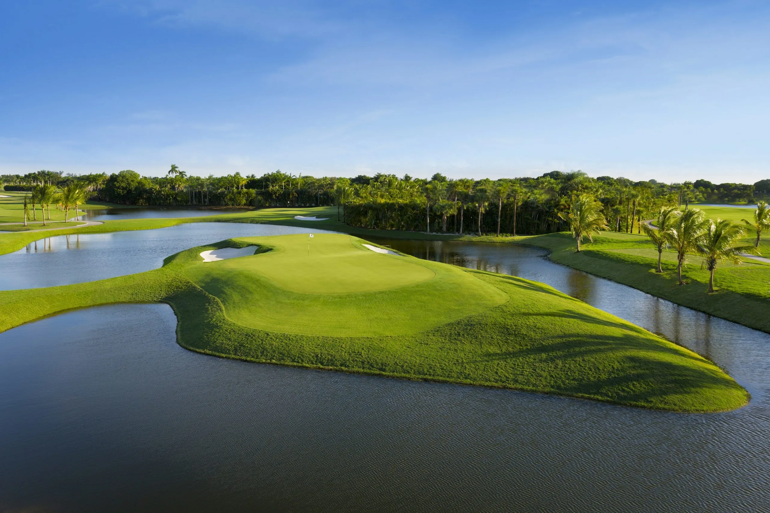 Hole 5 on the Red Tiger Golf Course at Trump National Doral Miami in Florida