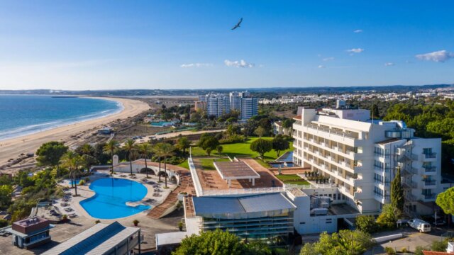 the exterior of Pestana Alvor Praia in the Algarve, Portugal.