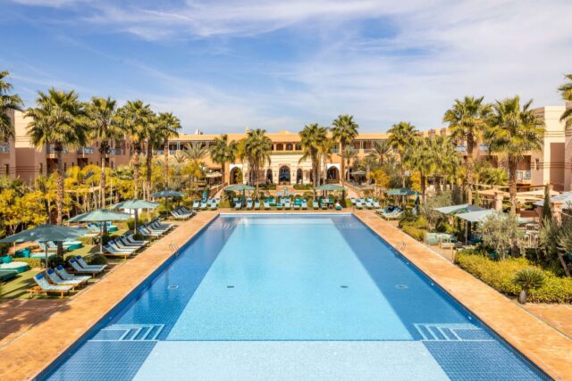 Main outdoor pool at at Jaal Riad Resort Marrakech in Morocco