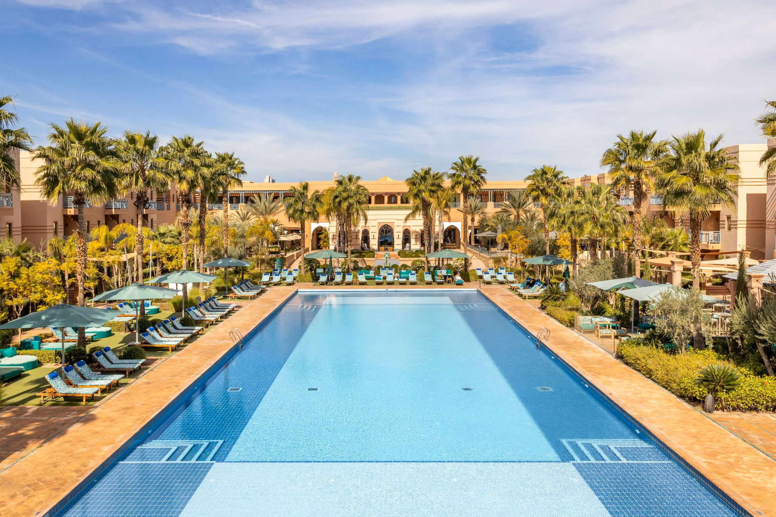 Main outdoor pool at at Jaal Riad Resort Marrakech in Morocco