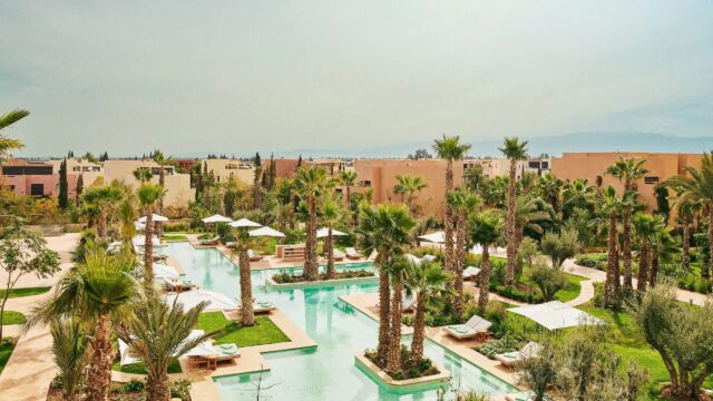 Aerial view of Park Hyatt Marrakech in Morocco.