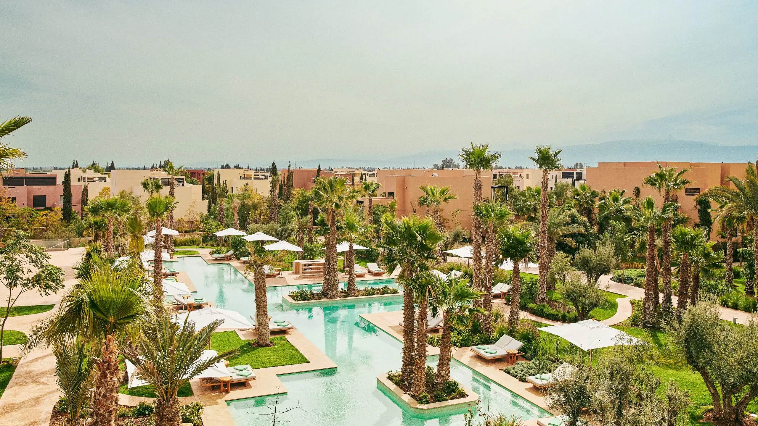 Aerial view of Park Hyatt Marrakech in Morocco.